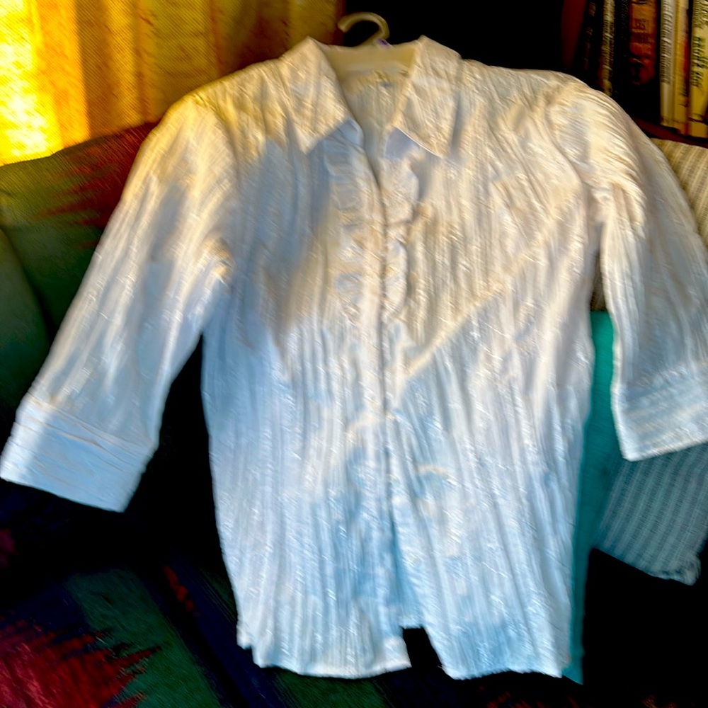 UNIQUE WHITE DRESS OR CASUAL TOP 2X